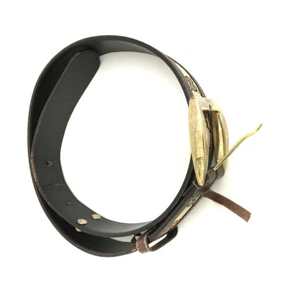 Vintage Brown Guccissima Leather Belt with Gold G Buckle - Picture 4 of 8
